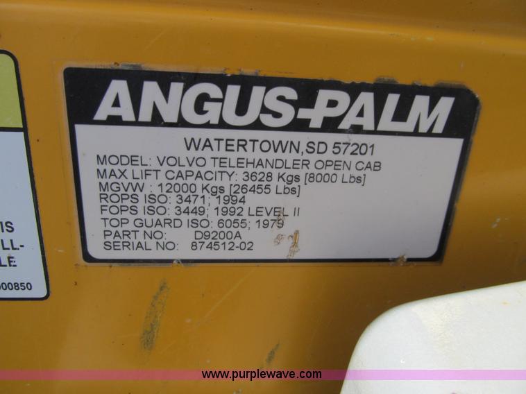 image for item K5743 2003 Volvo TL90 telehandler