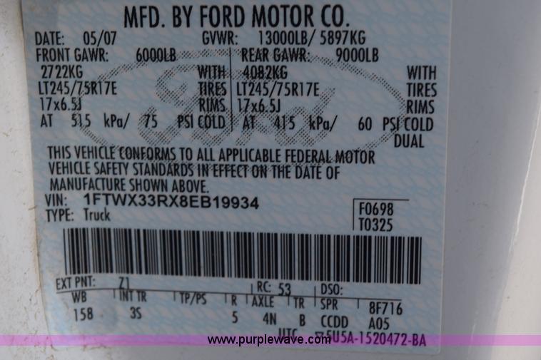 image for item K6154 2008 Ford F350 Super Duty XLT SuperCab service truck