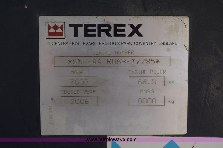 image for item K6182 2006 Terex 760B backhoe
