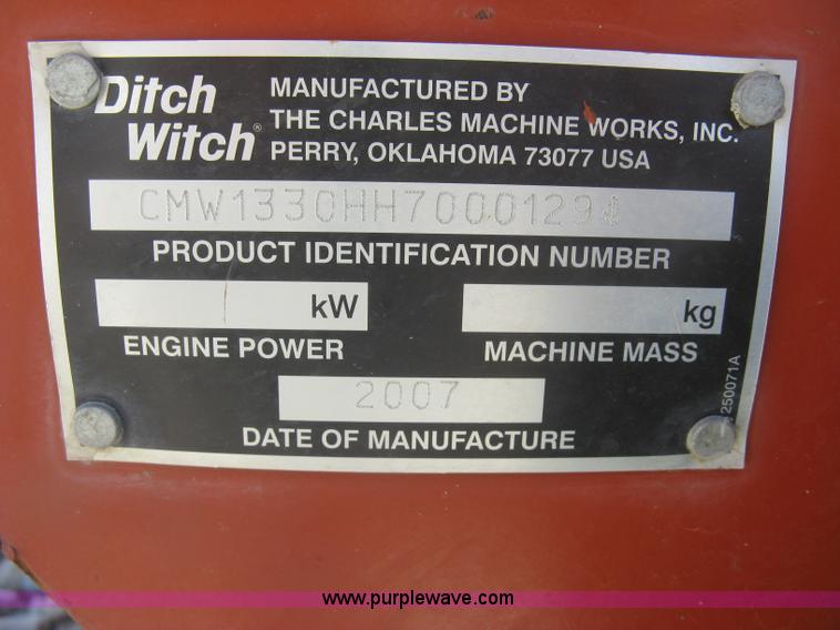 image for item K8704 2007 Ditch Witch 1330 walk behind trencher