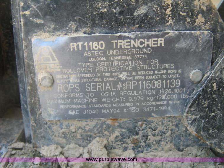 image for item K8707 Astec RT1160 trencher