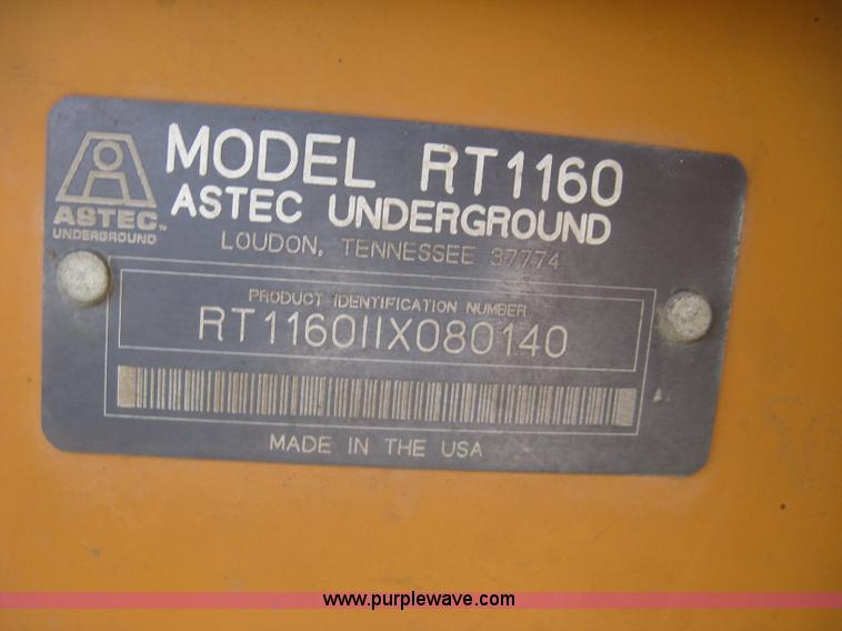 image for item K8707 Astec RT1160 trencher