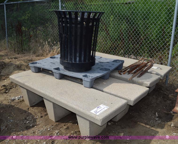 image for item L3487 (4) park benches and trash cans