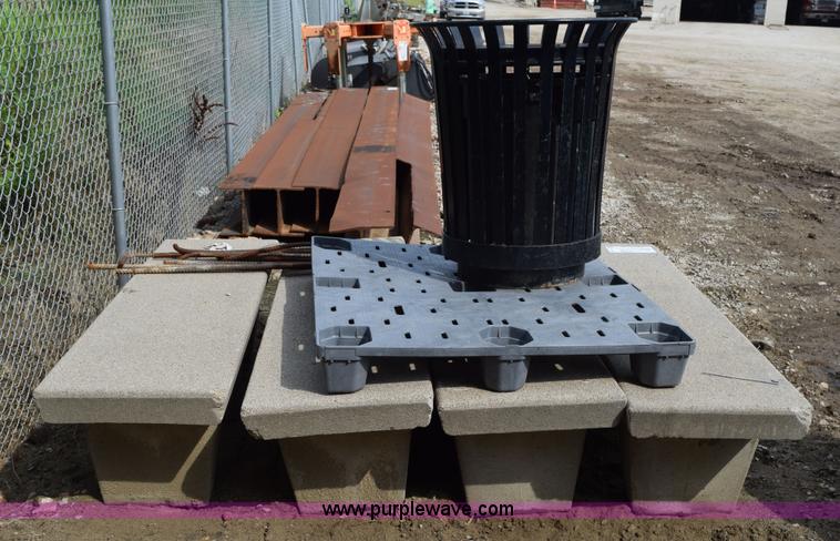 image for item L3487 (4) park benches and trash cans