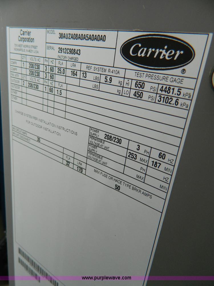 image for item BJ9059 Carrier High Efficiency Puron R-410A condensing unit