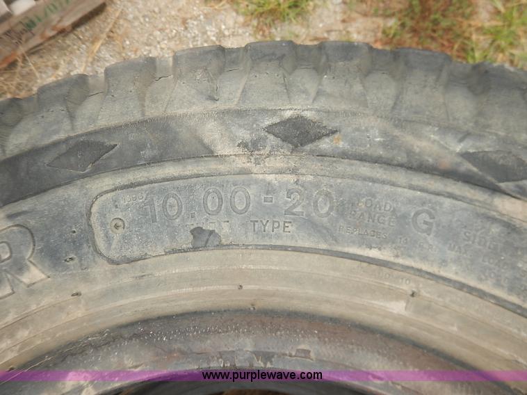image for item BO9840 (2) Goodyear 10.00-20 tires