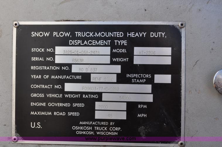 image for item F2492 1980 Oshkosh WT2206 remanufactured dump truck