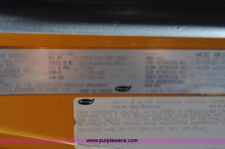 image for item F2498 2003 Sterling LT9500 flatbed truck