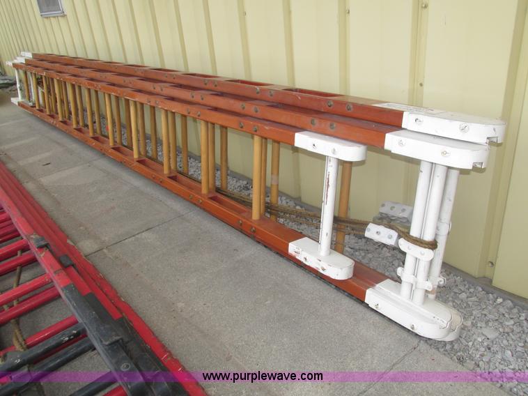 image for item H4518 35' three section wood extension ladder