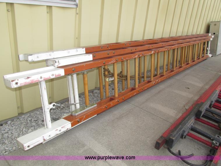 image for item H4518 35' three section wood extension ladder