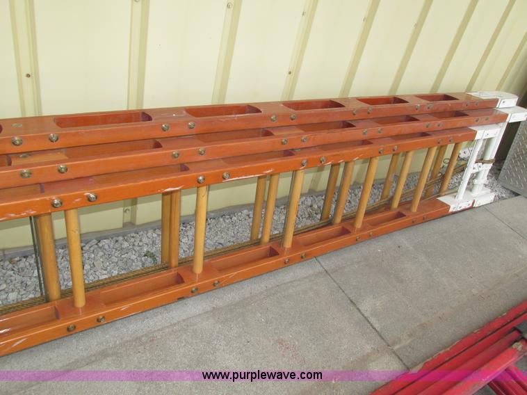 image for item H4518 35' three section wood extension ladder