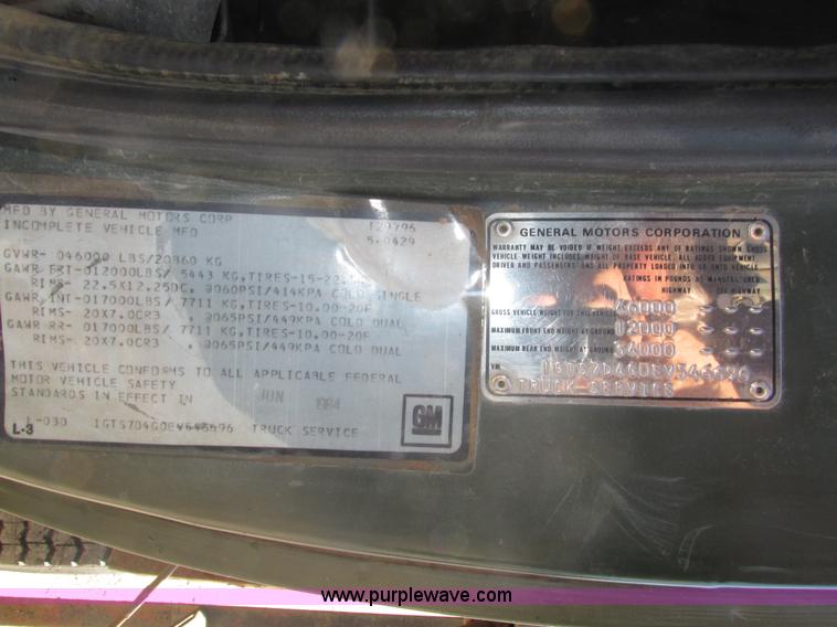 image for item H4530 1984 GMC TopKick dump truck