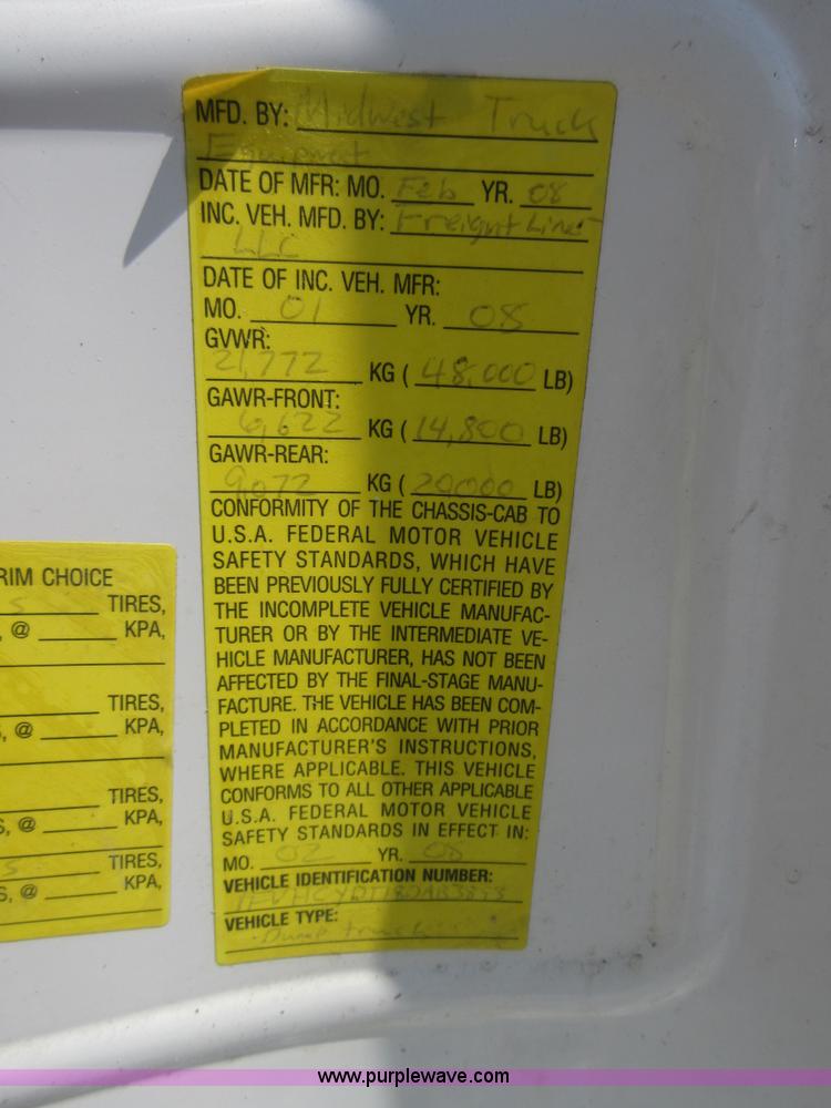 image for item I2014 2008 Freightliner Business Class M2 refuse truck