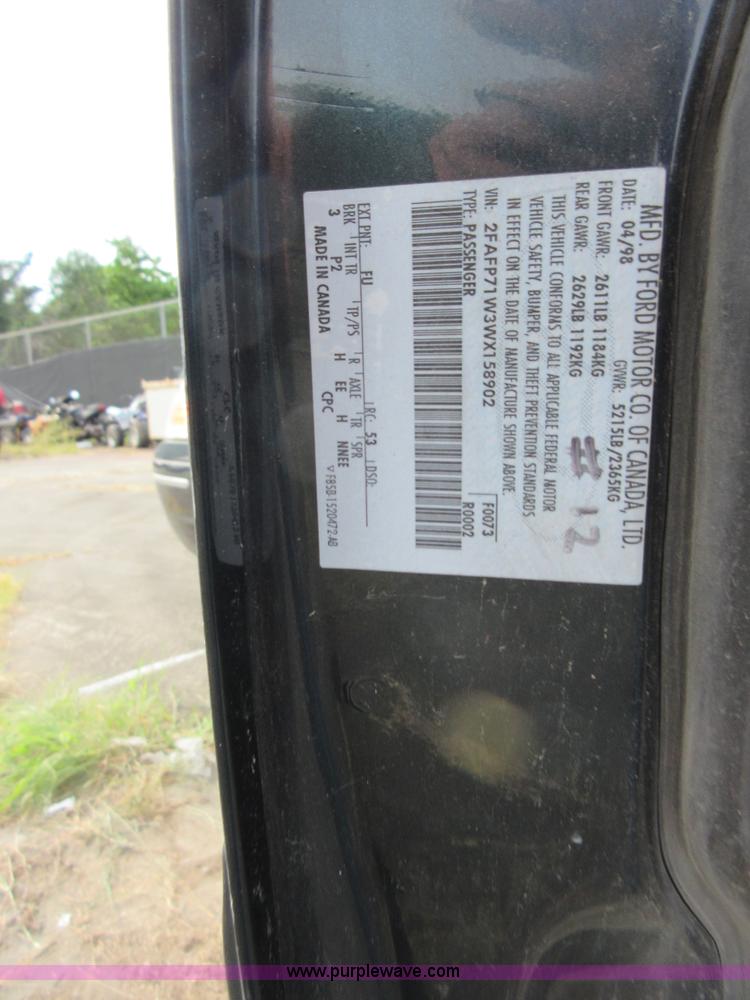 image for item I2031 1998 Ford Crown Victoria Police Interceptor