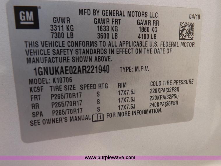 image for item J6871 2010 Chevrolet Tahoe SUV