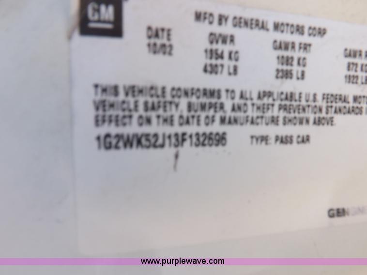 image for item J6917 2003 Pontiac Grand Prix SE