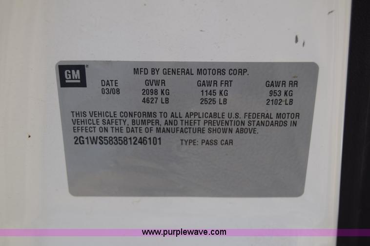 image for item J7921 2008 Chevrolet Impala Police