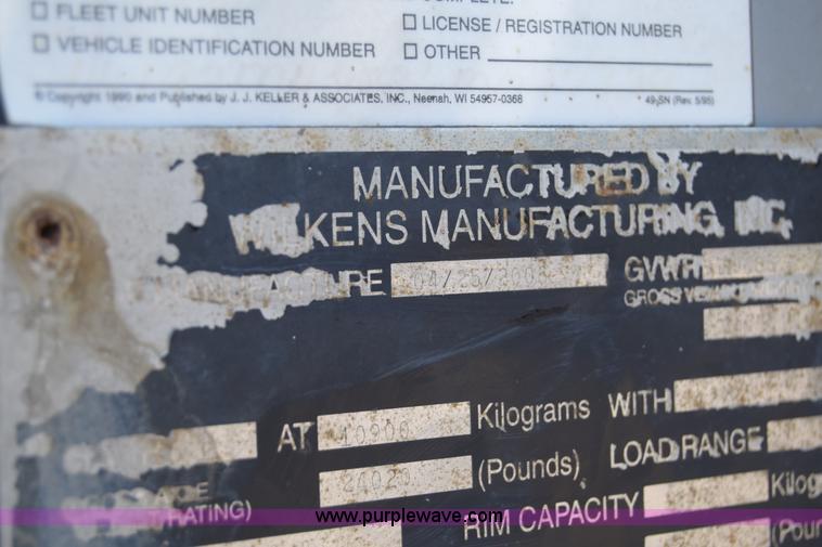 image for item J7926 2006 Wilkens  walking floor trailer