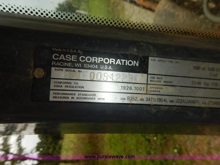 image for item K1547 2001 Case 580 Super M backhoe