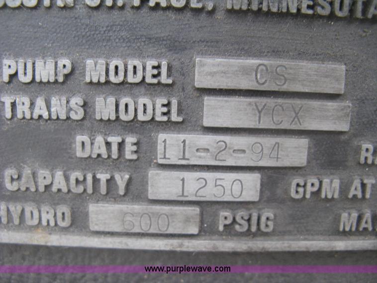 image for item K8714 1995 International 4900 pumper fire truck