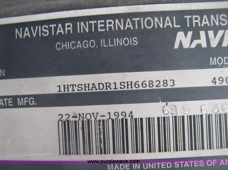 image for item K8714 1995 International 4900 pumper fire truck