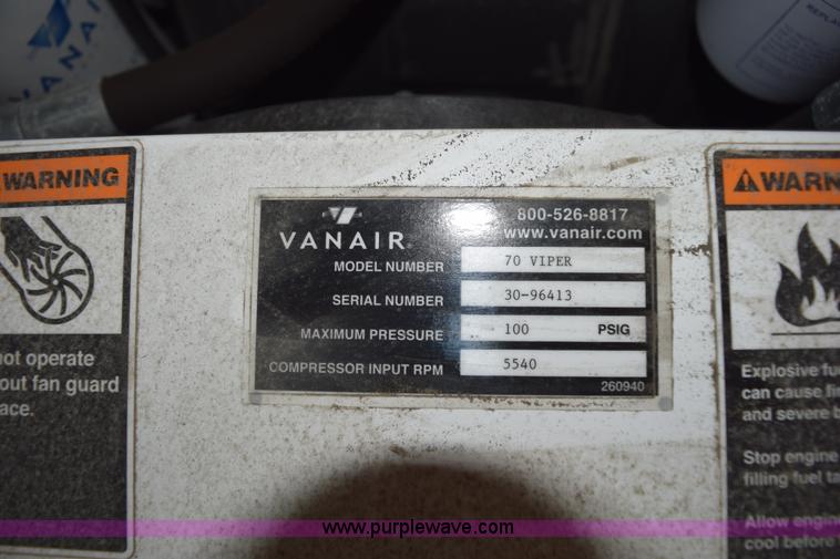 image for item BI9381 Vanair Viper 70 air compressor