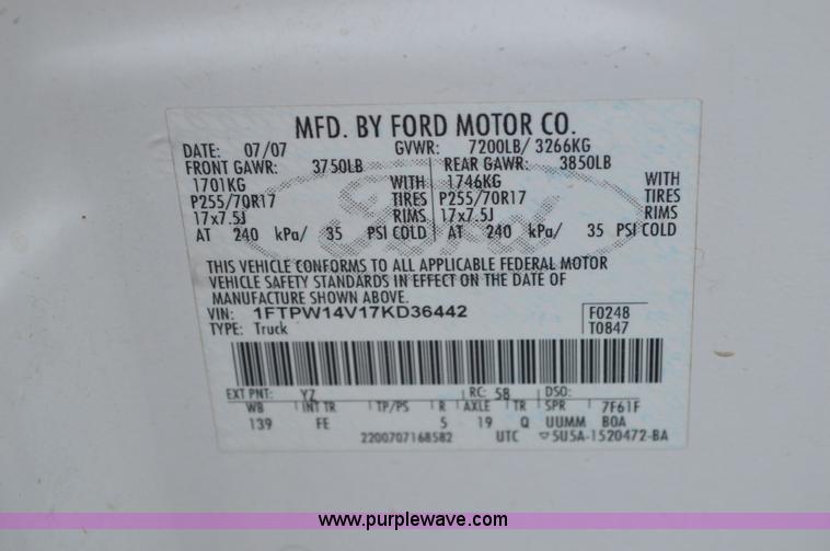 image for item BM9343 2007 Ford F150 SuperCrew pickup truck