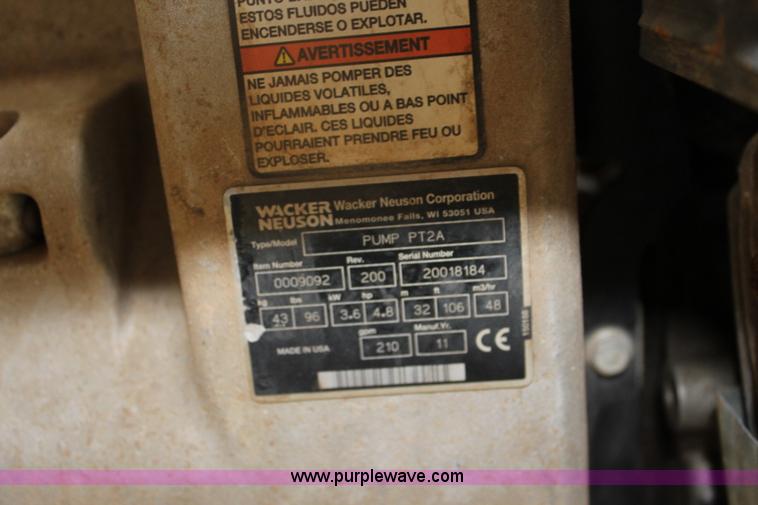 image for item BQ9454 Wacker 2" trash pump