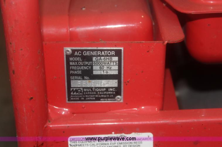 image for item BQ9476 Multiquip GA-6HB generator