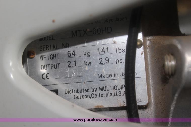 image for item BQ9493 Multiquip Mikasa MTX60HD plate compactor