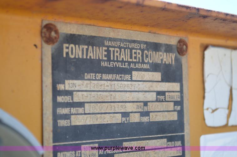 image for item J5761 2001 Fontaine LT-7-35HBTW equipment trailer