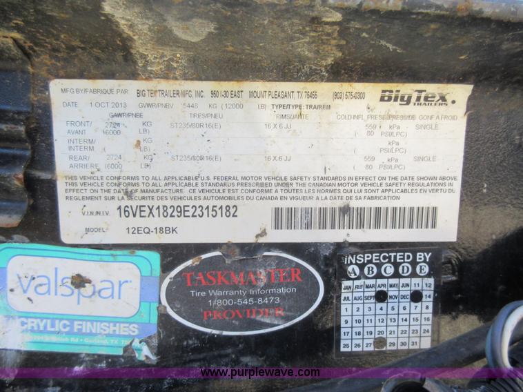 image for item J5930 2014 Big Tex 12EQ utility trailer