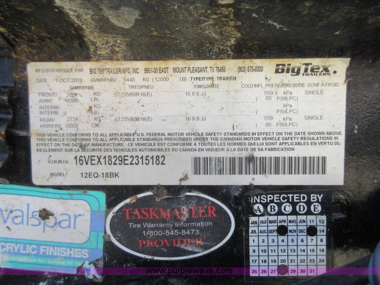 image for item J5930 2014 Big Tex 12EQ utility trailer