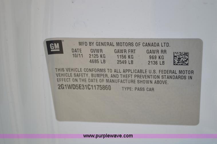 image for item G3614 2012 Chevrolet Impala Police Cruiser