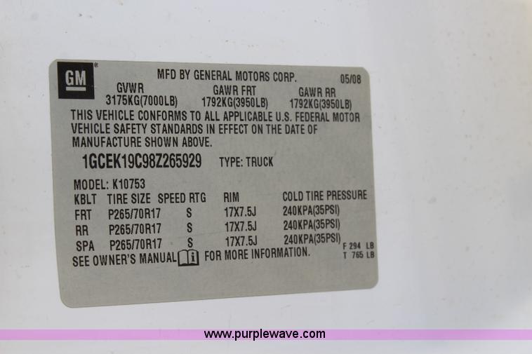 image for item J5773 2008 Chevrolet Silverado 1500 Ext. Cab pickup truck