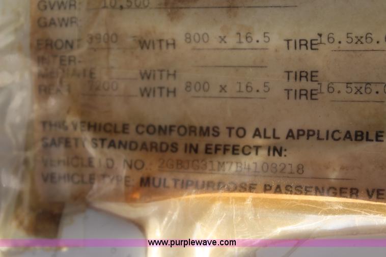 image for item J5831 1981 Chevrolet G30 RV