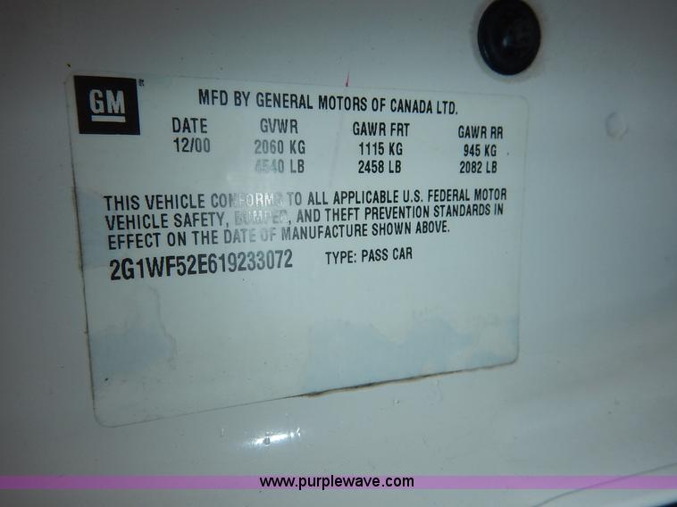 image for item J6454 2001 Chevrolet Impala