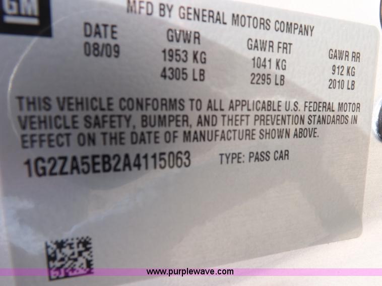 image for item J6866 2010 Pontiac G6