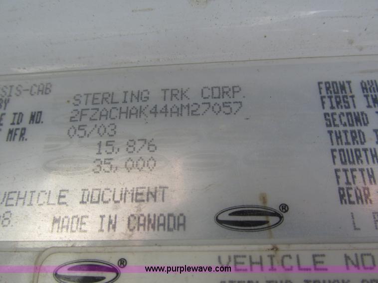 image for item H4541 2004 Sterling Acterra dump truck