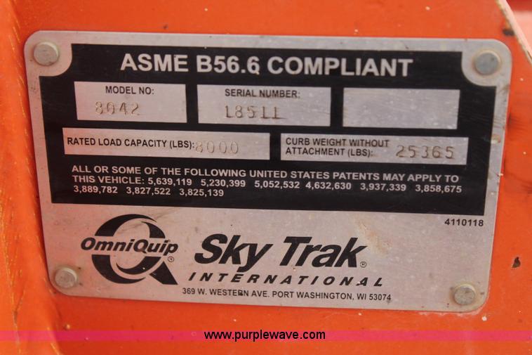 image for item J4447 1998 SkyTrak 8042 telehandler