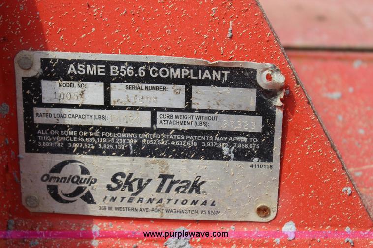 image for item J4454 2002 Sky Trak 10054 telehandler