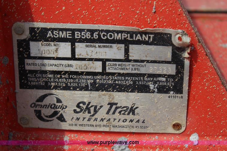 image for item J4454 2002 Sky Trak 10054 telehandler
