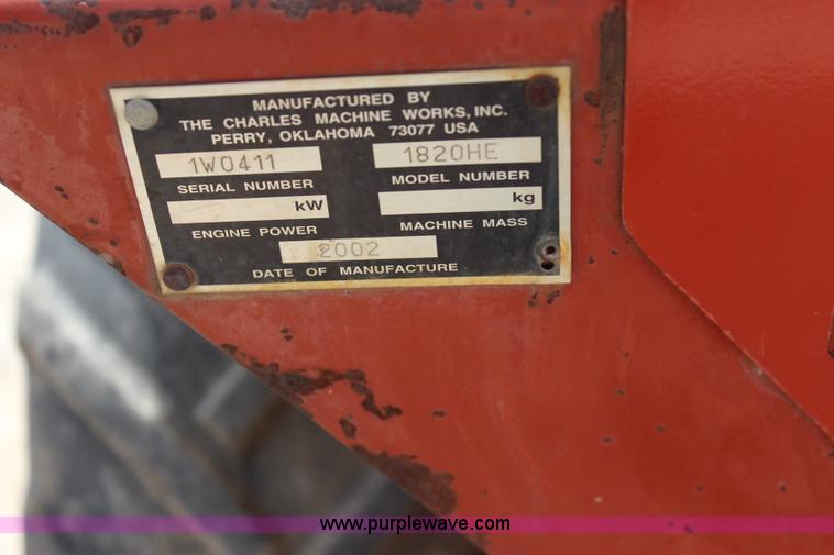 image for item J4461 2002 Ditch Witch 1820H trencher