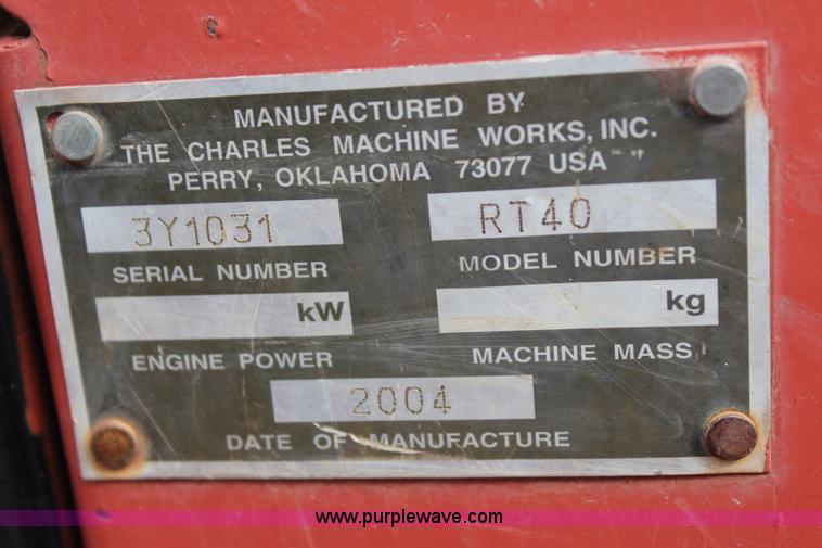 image for item J4469 2004 Ditch Witch RT40 trencher