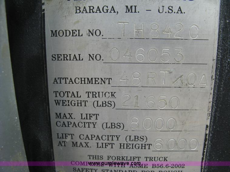 image for item K8746 2004 Terex TH842C telehandler