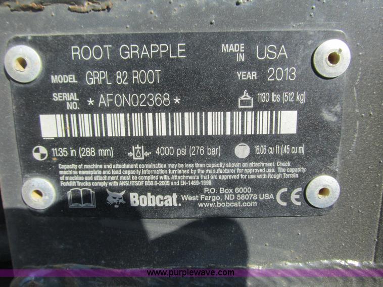 image for item K6555 2013 Bobcat GRPL82Root grapple bucket