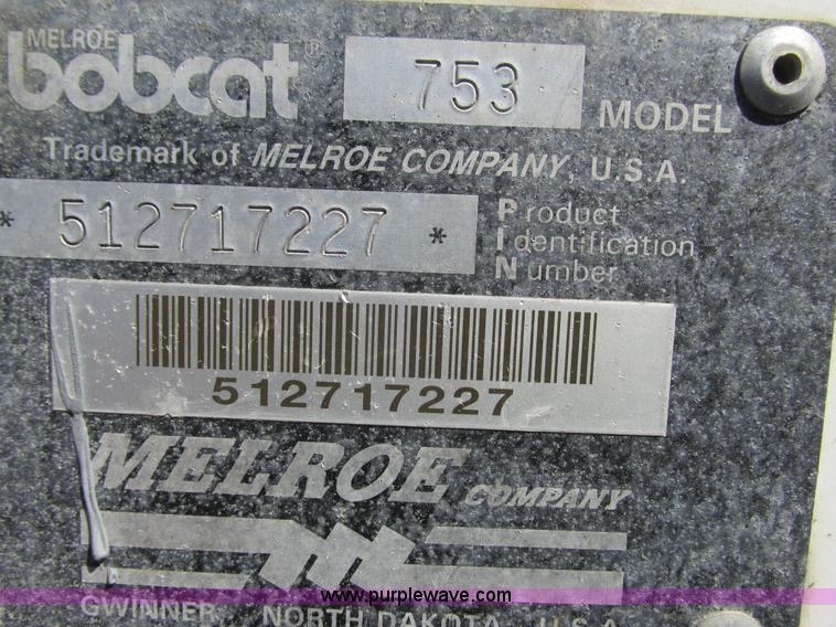 image for item K6558 1994 Bobcat 753 skid steer