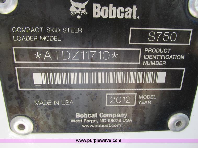 image for item K6563 2012 Bobcat S750 skid steer