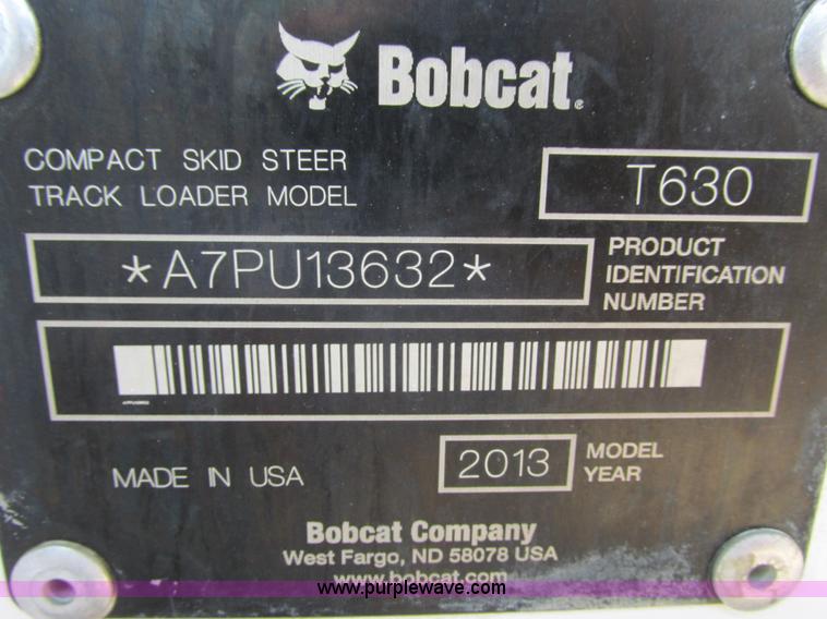 image for item K6564 2013 Bobcat T630 skid steer