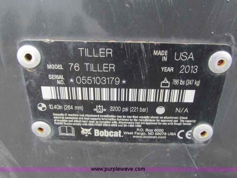 image for item K6584 2013 Bobcat 76 tiller